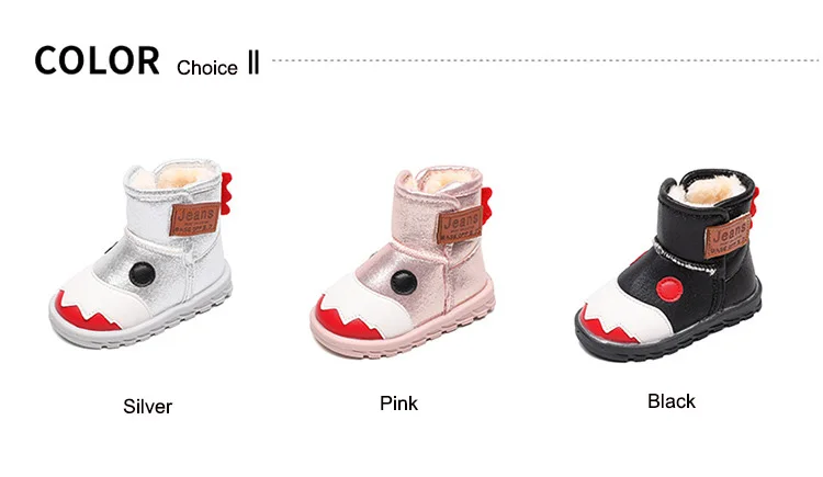 Snow Boots Girl Boys Flat Bottom Warm Snow Boots Winter Shoes for Girls Plush Toddler Boy Boots Kids Warm Baby Snow Boots