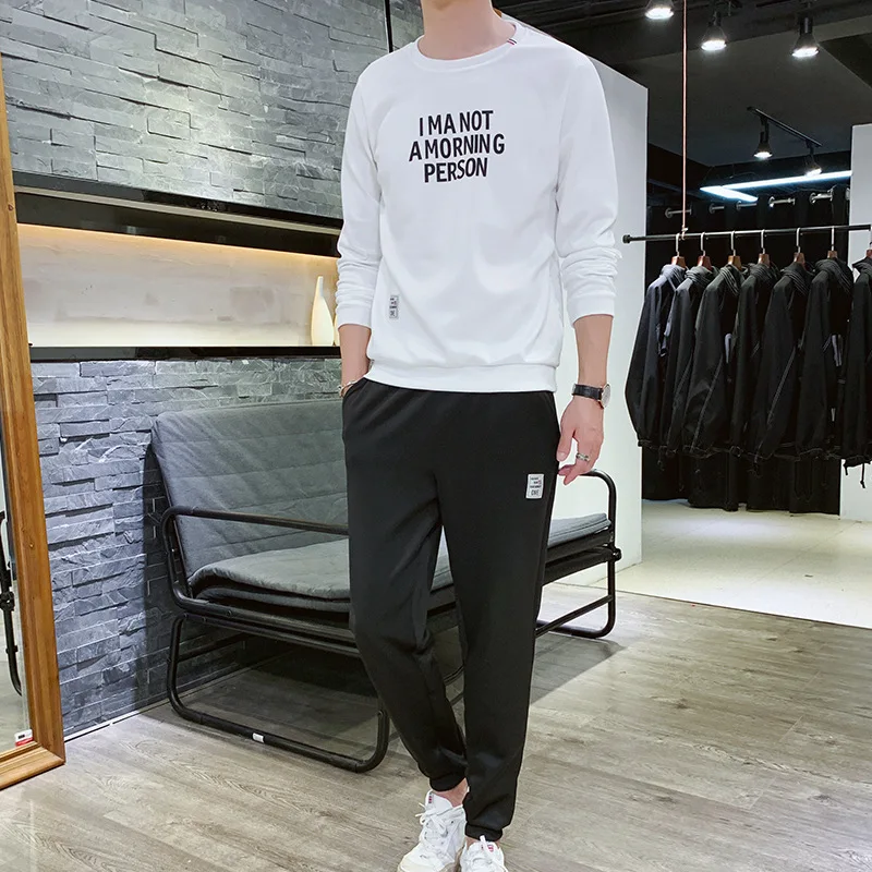 

2019 Spring New Style Fashion Hoodie Two-Piece Set Loose Leisure Sports Suit Autumn