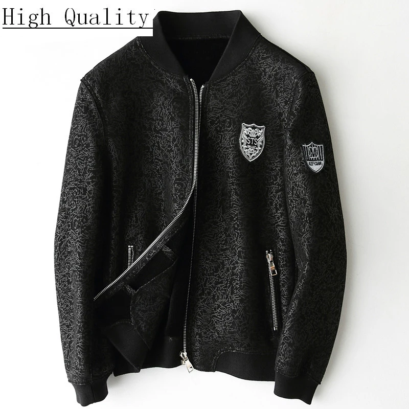 

Genuine Leather Jacket Men Winter Sheepskin Coat for Men Real Wool Fur Coats Autumn Short Overcoat Jackets 7588 KJ1447