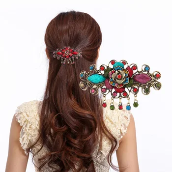 

Tassel Hair Clips for Women Girls Braided Hair Clip Styling Tools Hair Accessories Hairpins Fashion Crystal Flower Barrette