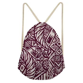 

Hawaiian Art Polynesian Pattern Drawstring Sack Fashion Women Beach Back Pack Kid Gift Bag Casual Men Sportbag Mochila Bolso