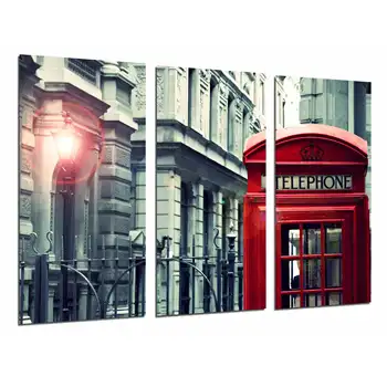 

London city Enclosure Phone Network, White and Black, photo printing on wood, modern picture decorative 26906