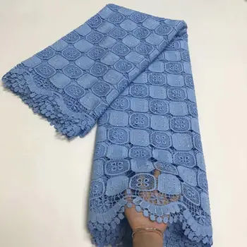 

White African Lace Fabric 2020 High Quality Lace Eyelet Water Soluble Nigerian Guipure Cord Lace WITH stones For Wedding