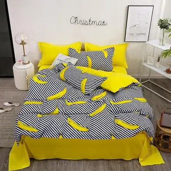 

50Bedding Set Fruit Banana Avocado strawberry Pattern King Queen 5 Size Bed sheet & Pillowcase & Bedroom Quilt duvet cover set