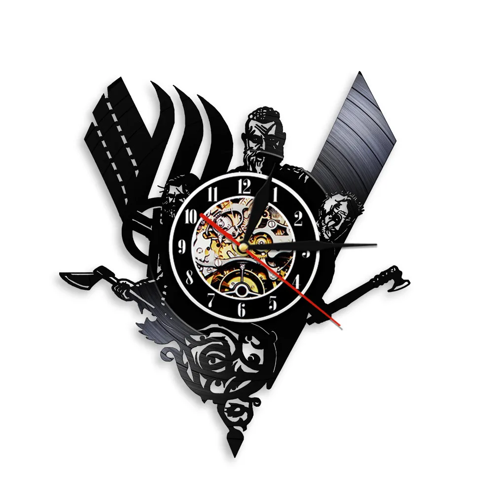 Viking компас настенные часы Винтаж висит виниловых пластинок таинственный