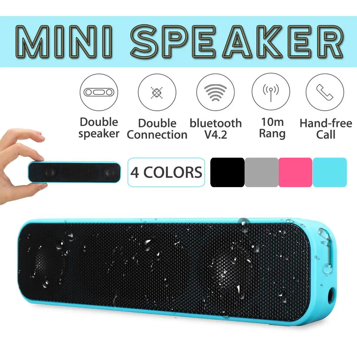 

Portable Mini Wireless bluetooth Speaker 10W Stereo Waterproof Outdoor Dual Speakers Subwoofer Soundbar with Mic