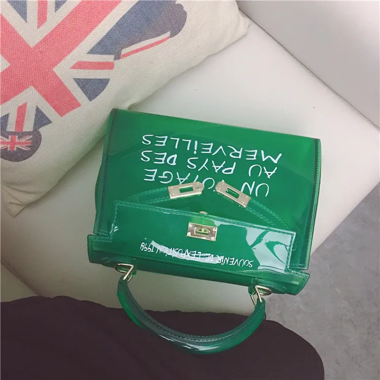 Модная женская мягкая прозрачная сумка-тоут, вечерняя Желейная сумка-кошелек с надписью Sac A основной водонепроницаемый сертификат, сумка-мессенджер через плечо