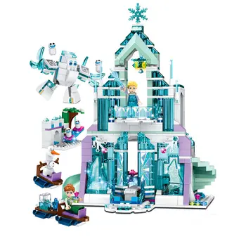 

2020 NEW 25002 Magical Ice Dream Castle Model Building Blocks Snow Princess Castle Logoinglys Friends