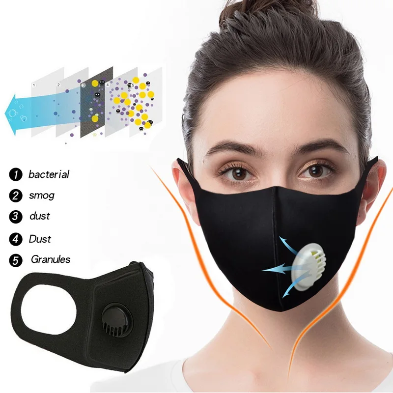 

Anti Pollution Pm2.5 Thicken Respiratory Valve Dust Mouth Mask Upgraded Unisex Anti-fog Haze Dust 3D Cropped Breathable Mask