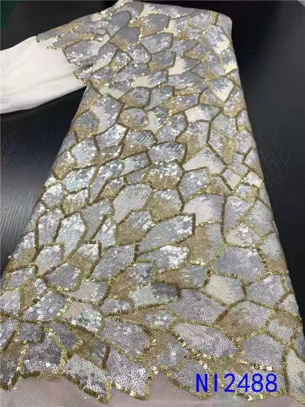 Горячая Распродажа VIP 2 шт Мода Африка sequines кружевная ткань Лидер продаж нигерийская французская кружевная ткань для вечернего платья