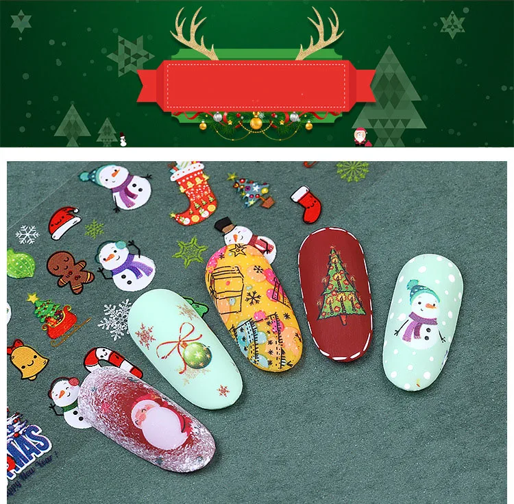 

ZK50 Nail Art Stickers Nail Polish Strips Christmas Nail Stickers DIY Handmade Multi-Purpose For Nail Art Craft Party