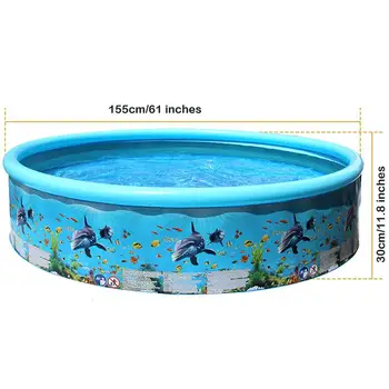

61" Inflatable Swimming Pool Large Family PVC Swimming Pool Outdoor Summer Kids Inflatable Paddling Pools for Family