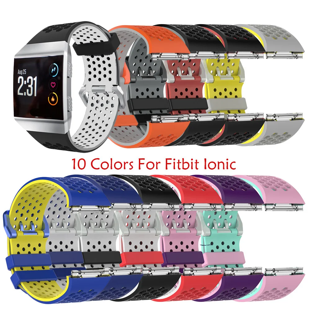 

Light Sports Silicone Strap For Fitbit ionic Band Soft Smart Watch Adjustable Replacement Bracelet For Fitbit ionic Watch Band