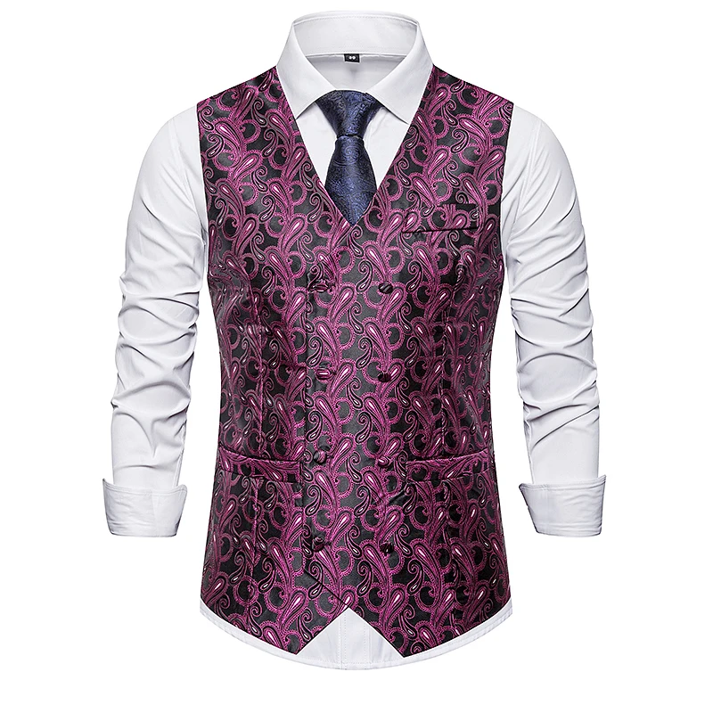 New arrive Fashion men suit vest business casual style Double-breasted design vest Cashew flowers pattern sleeveless garmen New arrive Fashion men suit vest business casual style Double-breasted design vest Cashew flowers pattern sleeveless garmen
