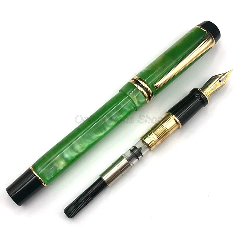 Kaigelu 316 Popular Marble Celluloid Fountain Pen 22KGP Medium Nib Green Phantom Pattern For Writing Pen Supplies kaigelu 316 classic marble celluloid fountain pen 22kgp medium nib multicolor for choice phantom pattern business writing pen