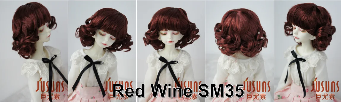 JD164 Kurze Lady Curls Synthetische Mohair BJD Perücken 5-6" 6-7" 7-8" 8-9" 9-10" 10-11" YOSD MSD SD DOD QBaby Blythes Puppenzubehör – Detail 23