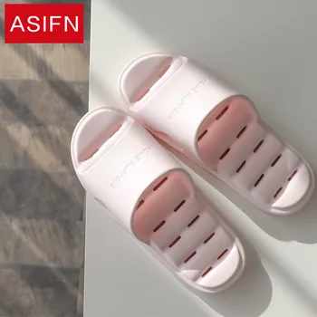 

ASIFN Women Slippers Ladies Slides Summer Soft Bottom Home Bath Hollow Bathroom Slip Sandals Men Shoes Couple Chaussures Femme