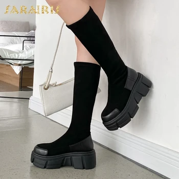 

Sarairis 2020 New Arrivals Stretch Boots Women Shoes Tire Bottom Slip On INS Hot Trendy Luxury High Quality Shoes Ladies