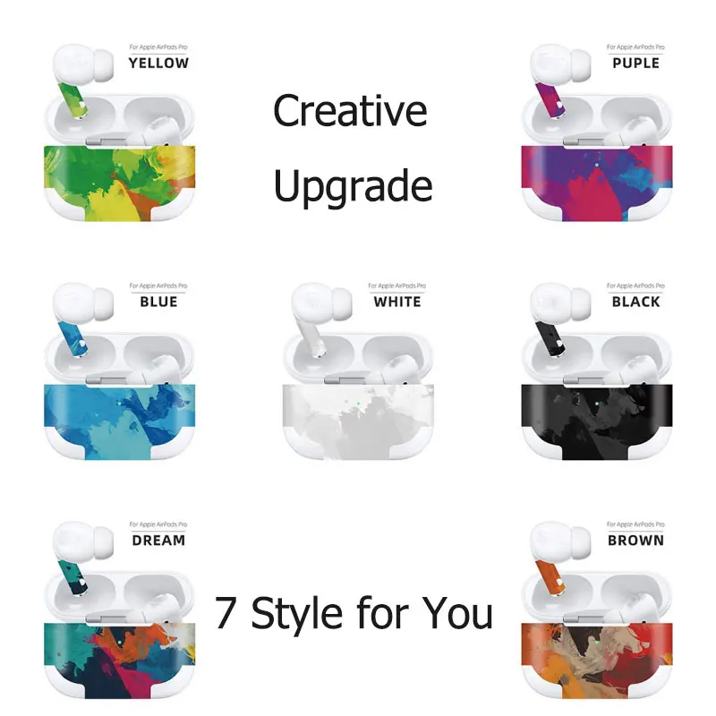 

New Upgrade Colorful Film Beautiful Sticker Skin for Airpods Pro Case Earbuds Protective Decal Wrap Cover Skins