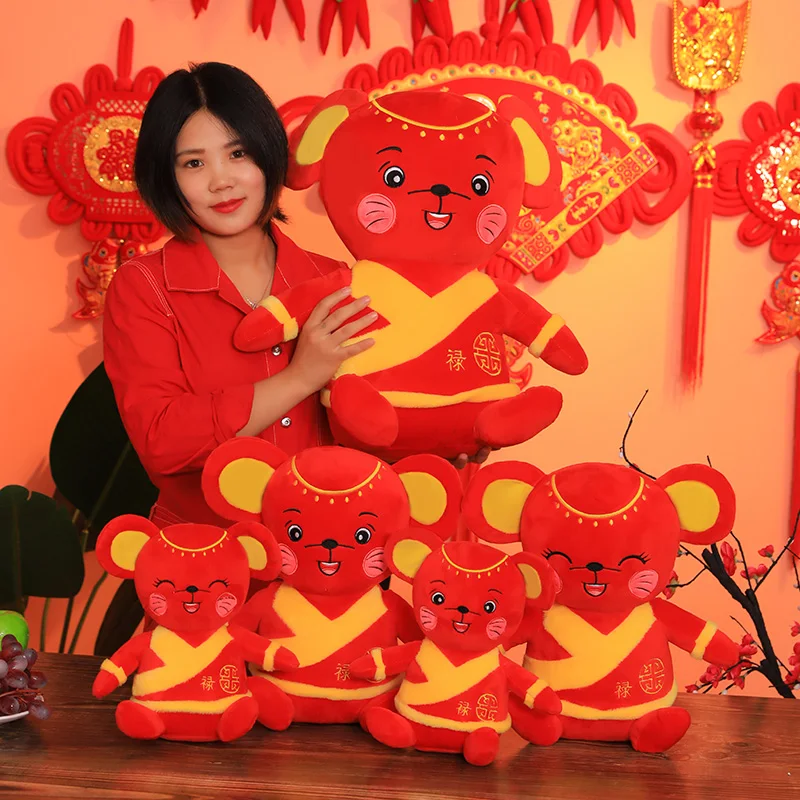 Candice guo плюшевая игрушка кукла мультфильм животное Мышь Крыса китайский год Зодиак Весенний фестиваль приносящий богатство подарок 1 шт