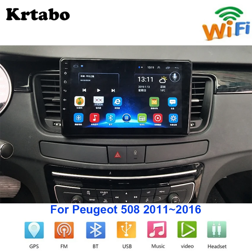 Автомобильный мультимедийный плеер с радио Android для Peugeot 508 2011 ~ 2016 сенсорный экран