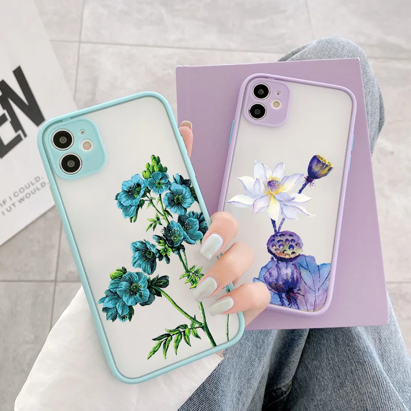 Чехол для телефона с фиолетовым цветком iphone 12 11 Pro Max 6 7 8 Plus SE 2020 X XS MAX XR жесткая