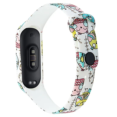 Цветной силиконовый ремешок с принтом для Mi Band 3 4, ремешок для Miband 3 4, спортивный сменный смарт-браслет, браслет - Цвет: C