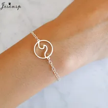 Jisensp ювелирные изделия, посвященные тематике серфинга простой дизайн океанская волна Нержавеющая сталь Браслет Геометрическая подвеска в виде волн Цепочки и ожерелья для Для женщин и девочек