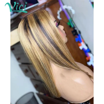 

Highlight Wig 13x6 Lace Front Human Hair Wigs With Baby Hair 1B/27 Honey Blonde Lace Front Wigs 150 Density Human Hair For Women