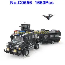 C0556 1663 Шт Военный Спецназ клана штурмовой бунт бронированный автомобиль строительный блок игрушка