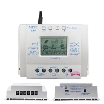 

1PC 80A MPPT 12V/24V Solar Charge Controller Solar Photovoltaic Power System Controller LCD Solar Cell Panel Controller