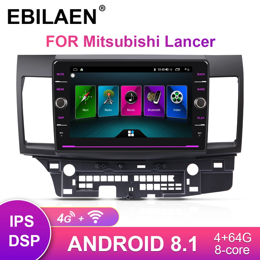 EBILAEN автомобильный Радио мультимедийный плеер для Mitsubishi Lancer X 2Din Android 8,1 Авторадио gps навигация видео аудио плеер