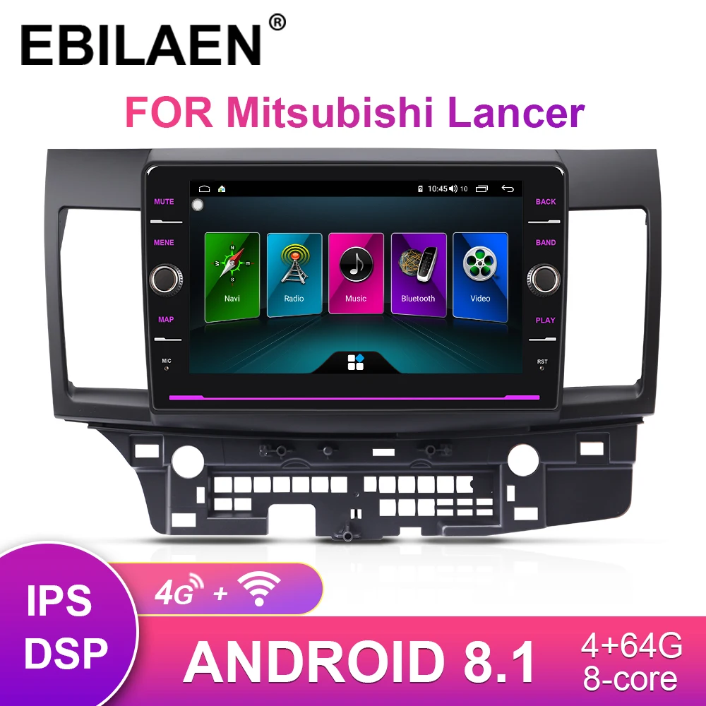 

EBILAEN Car Radio Multimedia player For Mitsubishi Lancer X 2Din Android 8.1 Autoradio GPS Navigation Video Audio Player