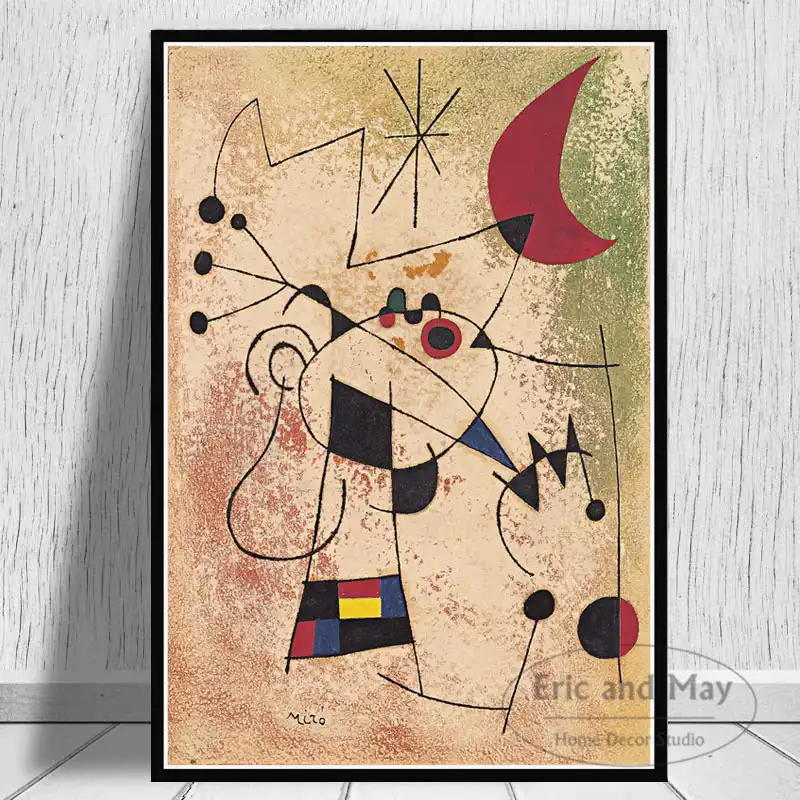 Sungup Joan Miro Moderne Kunst Gemalde Abstraktes Bild Retro Poster Und Drucke Wandkunst Leinwand Wandbilder Fur Heimdekorationen Kein Rahmen 15 7x 19 7 40x50cm Kuche Haushalt Wohnen Basteln Malen Handarbeiten Suenaacampo Com
