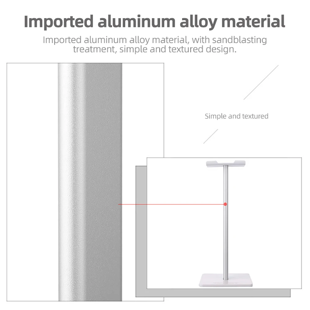 Universal Headphone Stand Anti-slip Base Headsets Holder with Aluminum Metal Soft TUP Earphone Accessories for Mpow H21 H12 H5 (7)