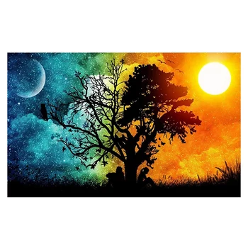 

Paint By Numbers Kits for Adult, DIY Canvas Painting for Adults Beginner-Sun Moon Tree
