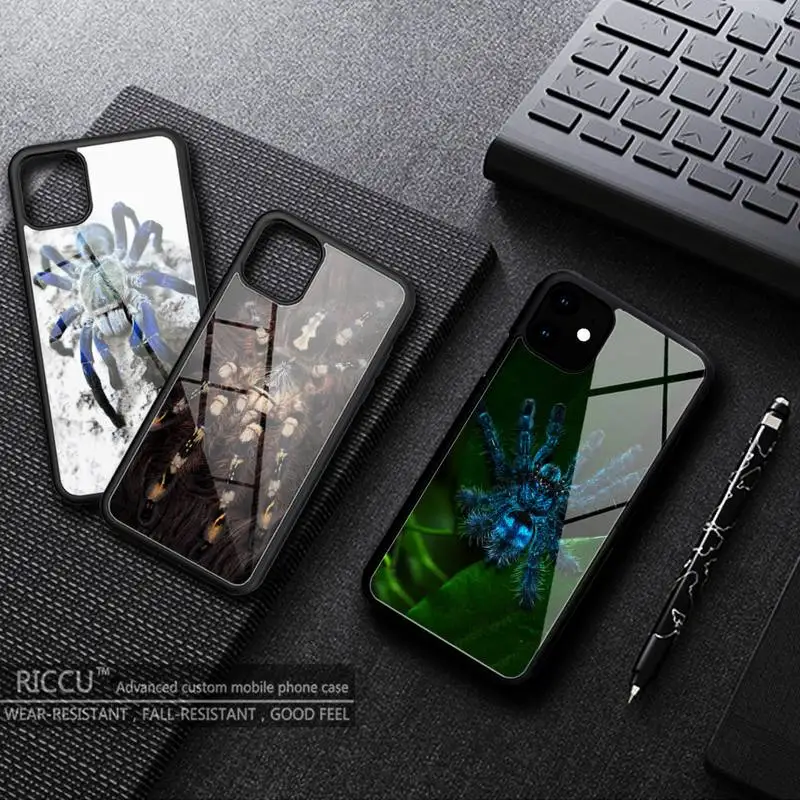 Синий страшный паук симпатичный чехол для телефона из резины iphone 11 12 max iPhone Pro Mini XS
