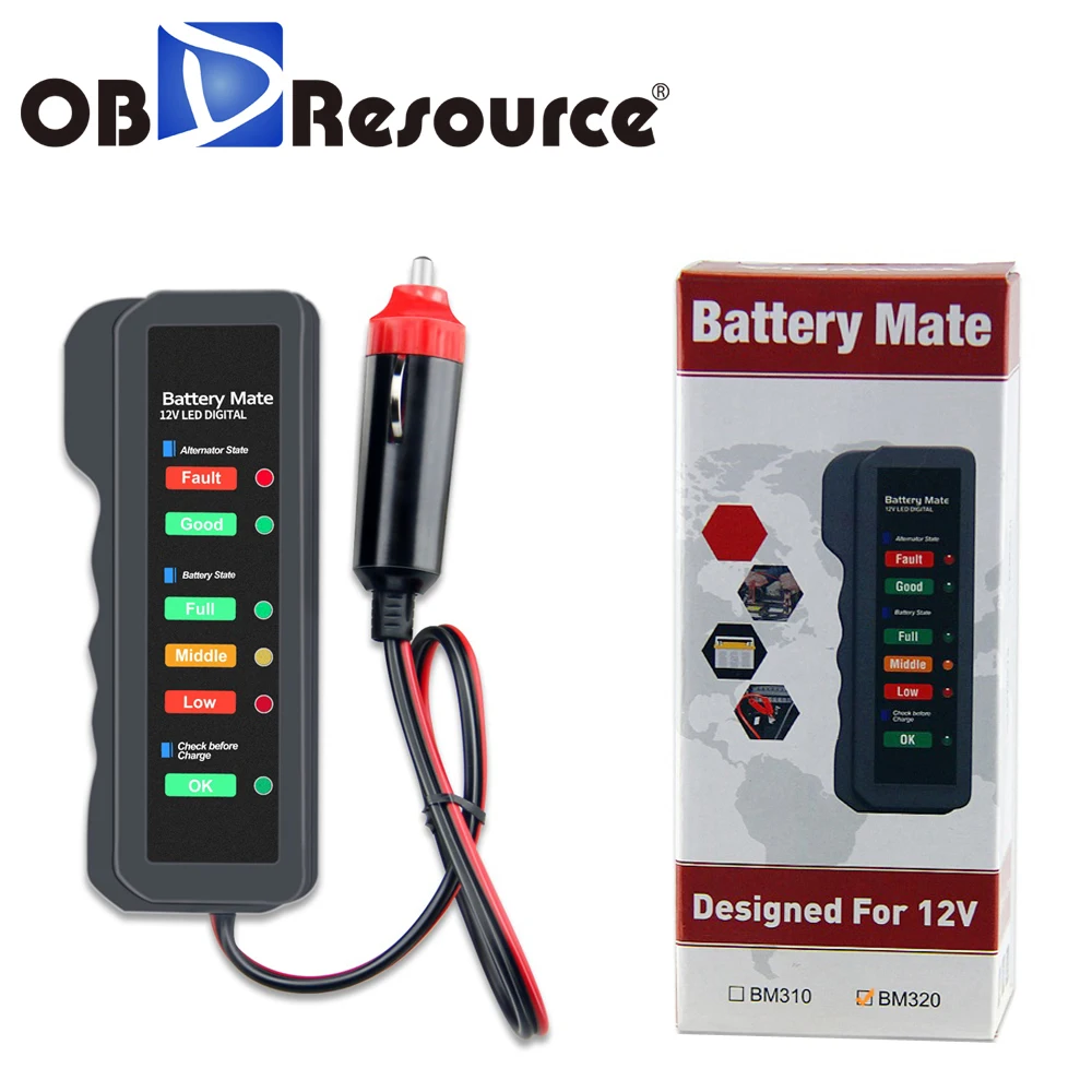 

Automotive Scanner 6 LED Lights Display 12V Digital Battery Testers Car Alternator Circuit Checker Auto Vehicle Diagnostic Tool