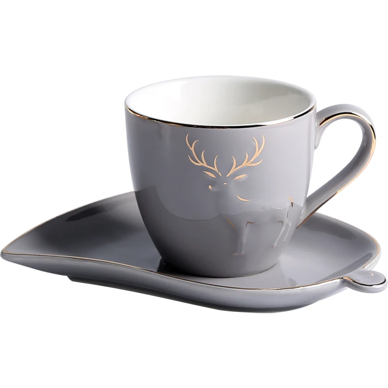 Luxury Ceramic Coffee Cup European White Nordic Simple Office Afternoon Tea Cups Creative Porcelain and Saucer Set MM60BYD | Дом и сад
