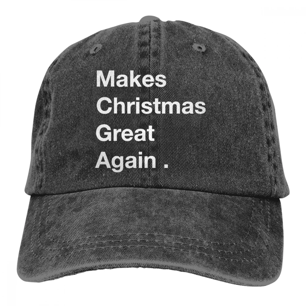 Make Christmas Great agne Casquette Черная мужская и женская джинсовая бейсболка с ремешком Регулируемая Кепка для гольфа