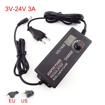 

Power Supply Adjustable 3V-24V 3A Adapter Universal Display Screen Power Volt Switching Charger For LED Strip Lamp AC 100-240V