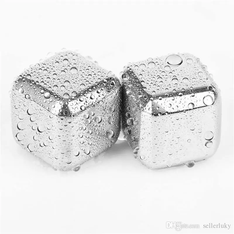 Stainless Steel Whiskey Stone Ice Cubes Reusable Chilling Glacier Rock Cooler for Whisky Wine Wedding Farther Easter Gift
