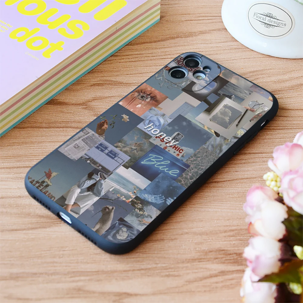 Для iPhone синий пара 1 принт Мягкая матовая яблоко чехол для 6 7 8 11 12 плюс Pro X XR XS MAX SE |