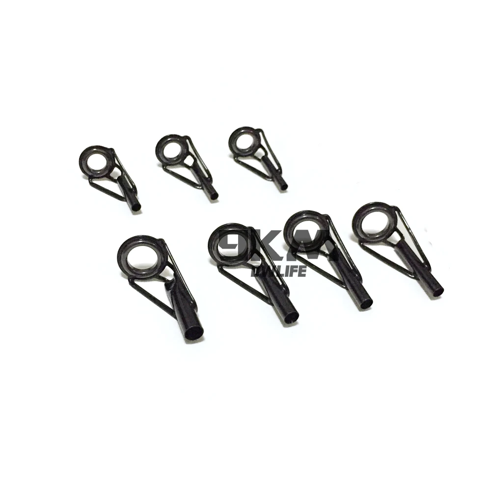 3Pcs Fishing Rod Tip Guides Repair Kit Stainless Steel Frames Ceramics Rings Black Rod Building Guide Eye Building Repair 6#~16#