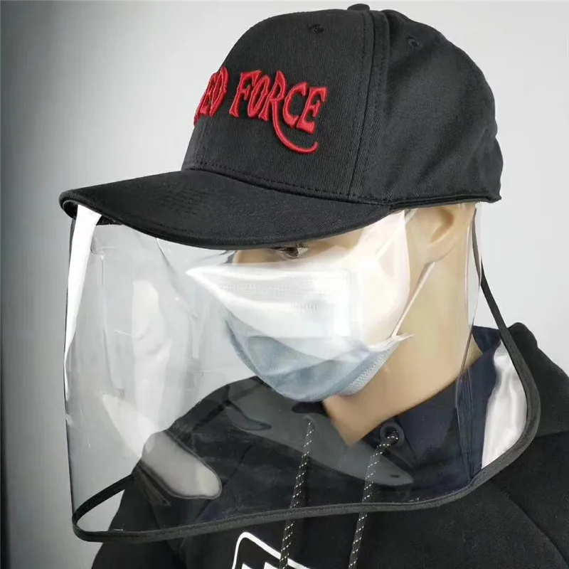 

Prevent Droplets Baseball Caps Unisex Protective Transparent Bucket Hat Mask Removable anti virus Hat windproof fisherman's cap