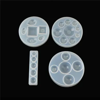 

hot! New Transparent Flat Round Cabochon Silicone Beads Mould Square Ball DIY Epoxy Jewelry Mold Resin Molds For Jewelry
