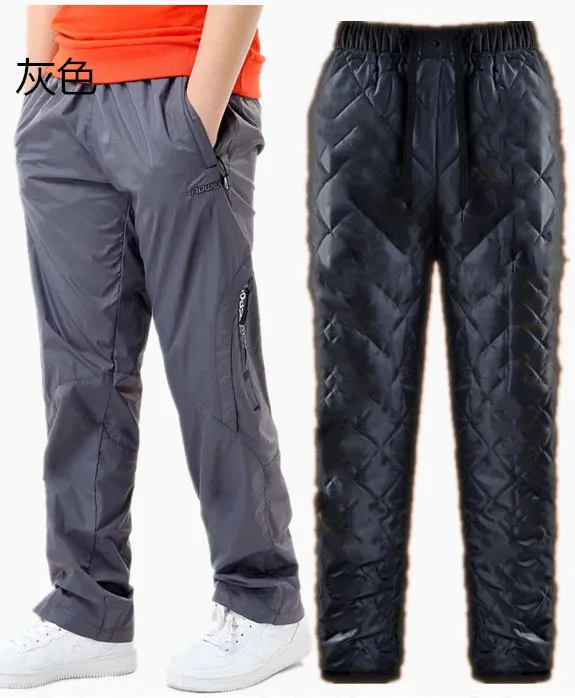 Утепленные Хлопковые Штаны для мальчиков; уличные спортивные брюки; зимние модели; Детские теплые брюки больших размеров; водонепроницаемые брюки - Цвет: Gray  (plus cotton)