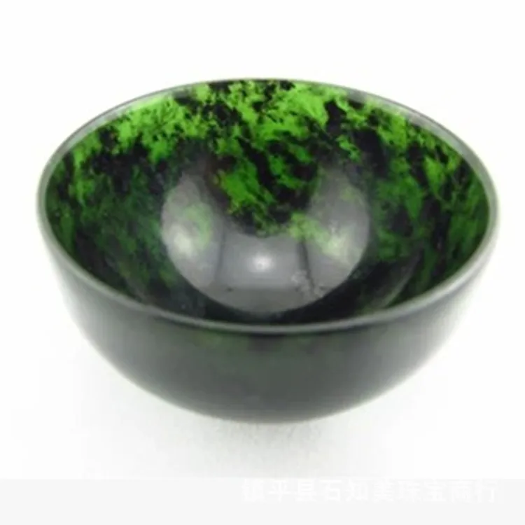 Ганьсу Цзюцюань темно нефрита светящаяся чашка Чай комплект нефрита ping di wan Вино Кубок под змеиную кожу; Нефритовая поделка