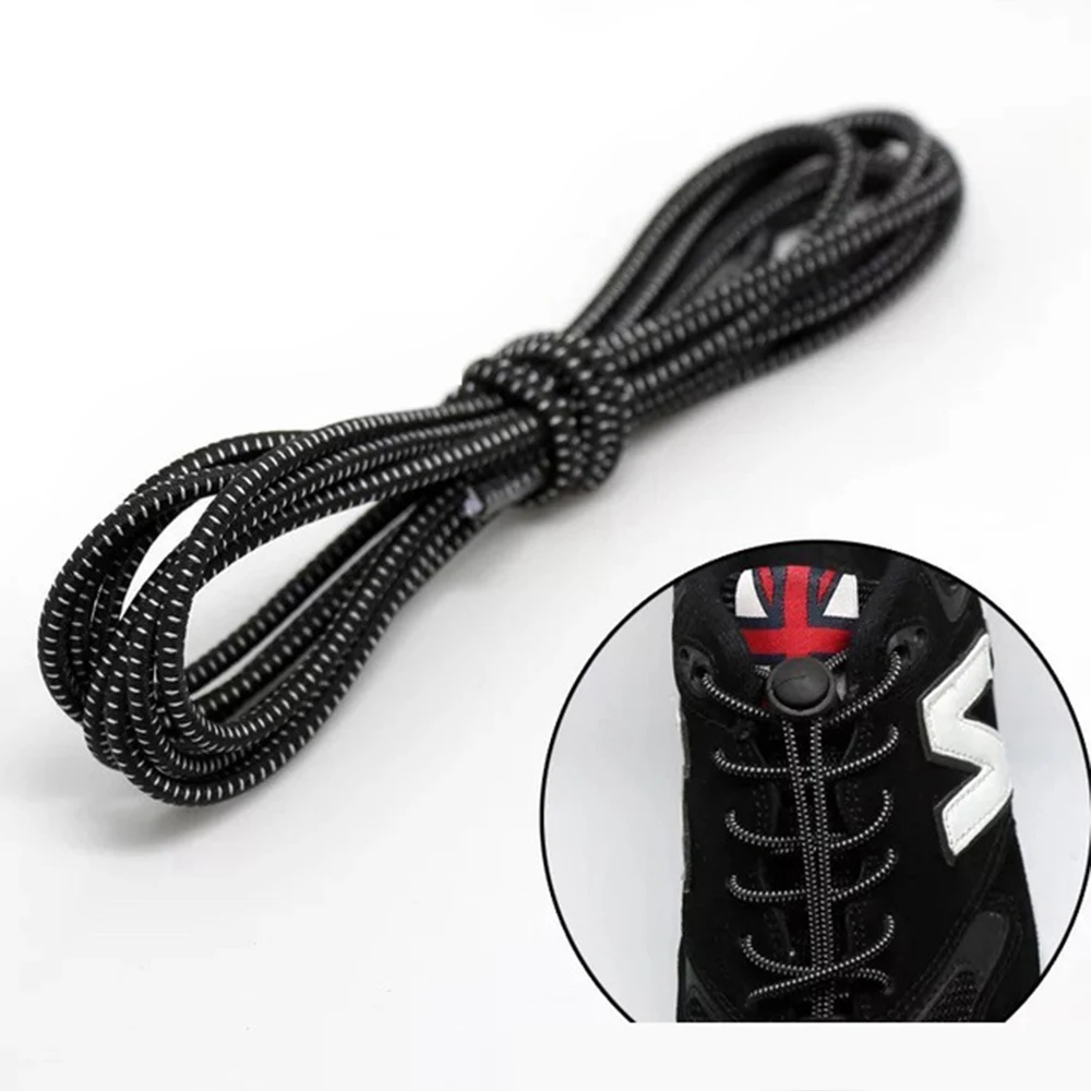 1 Pair Unisex Elastic Lock Shoelaces Running Jogging Trainer Reflective Sneakers Laces No Tie Shoe Laces Sports Shoelaces - Цвет: 6