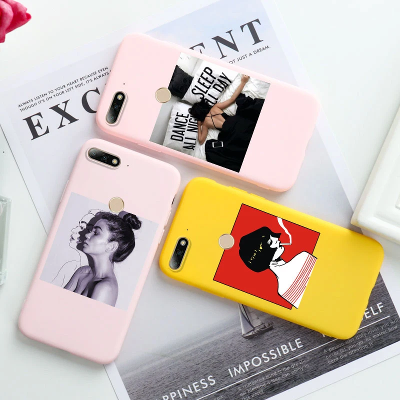 Милый 3D DIY окрашенный чехол для телефона huawei Honor 7A силиконовый защитный бампер 7C Pro